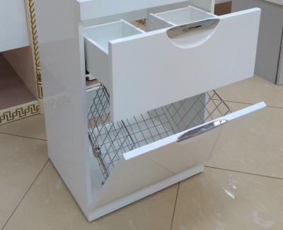 Мебель для ванной Misty Куба- 60 тумба с 1 ящиком под стиральную машину белая эмаль+ б/к